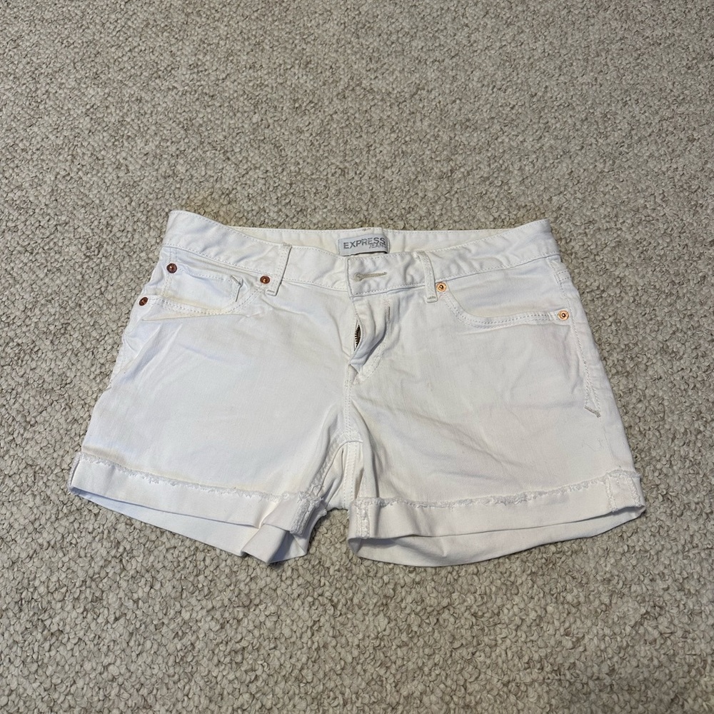 White Express shorts